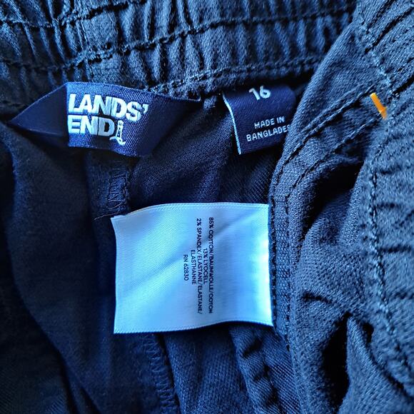 Lands' End Womens Black Elastic Waist Straight Leg Convertible Cargo Pants - 16 - Picture 11 of 11